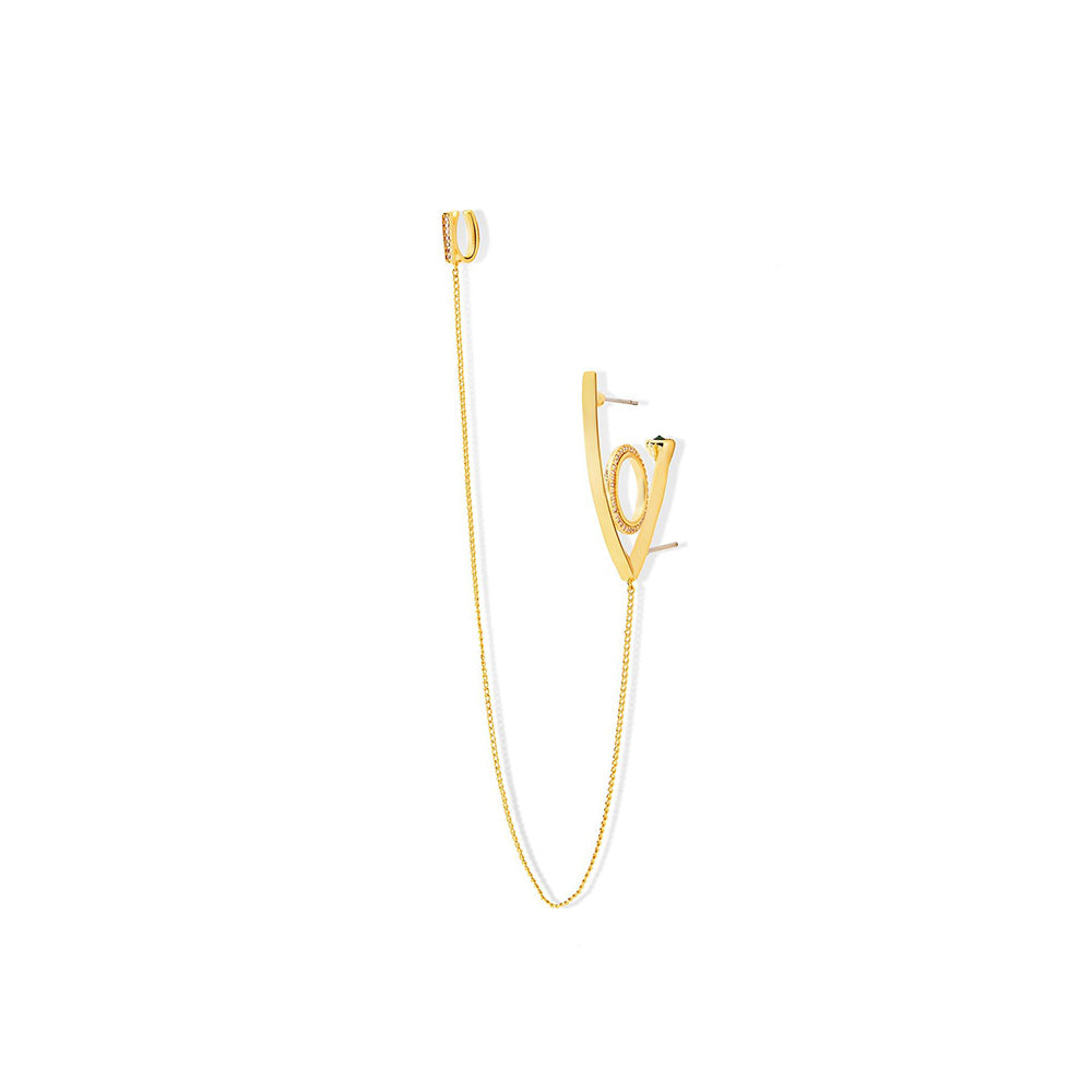 Shaze Eden Golden 18K Yellow Gold Plated Italian Crafted Earring