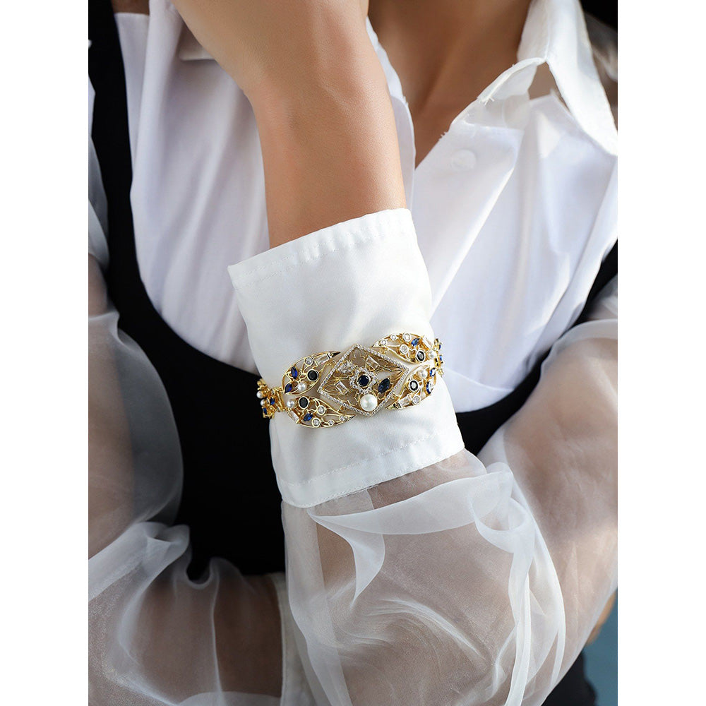 Shaze Damask Multicolor 18K Yellow Gold Plated Italian Crafted Bracelet