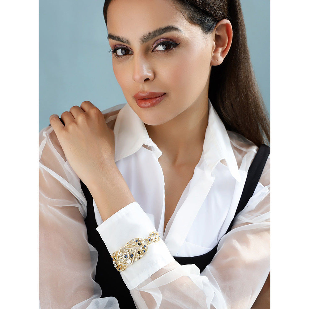 Shaze Damask Multicolor 18K Yellow Gold Plated Italian Crafted Bracelet