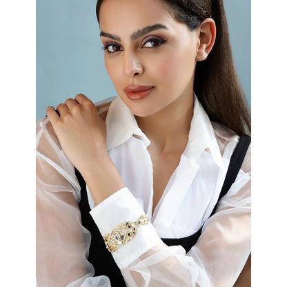 Shaze Damask Multicolor 18K Yellow Gold Plated Italian Crafted Bracelet