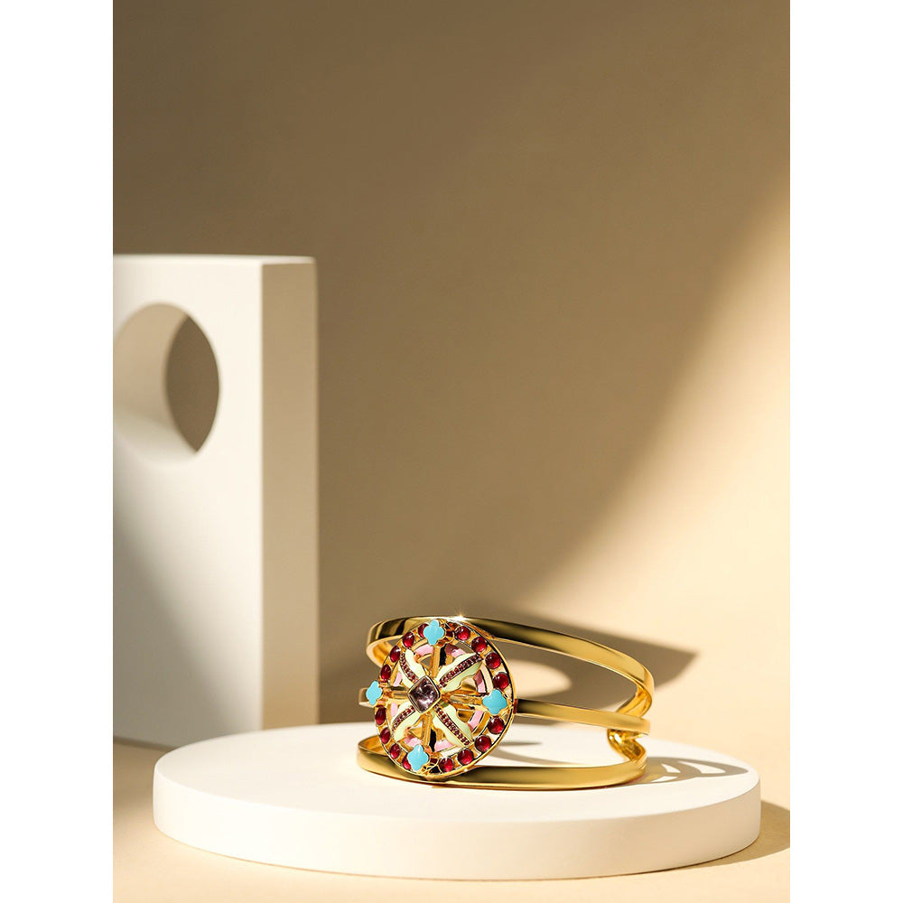 Shaze Neona Blitz Multicolor 18K Yellow Gold Plated Italian Crafted Bracelet