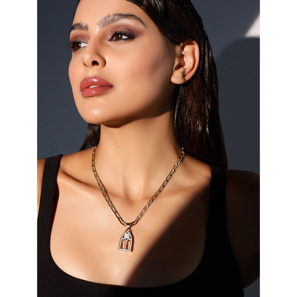 Shaze Nicoletta Multicolor 18K Yellow Gold Plated Italian Crafted Pendant