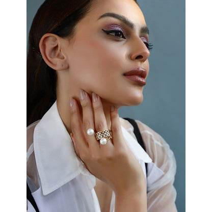 Shaze Artemisias Seal Golden 18K Yellow Gold Plated Italian Crafted Ring