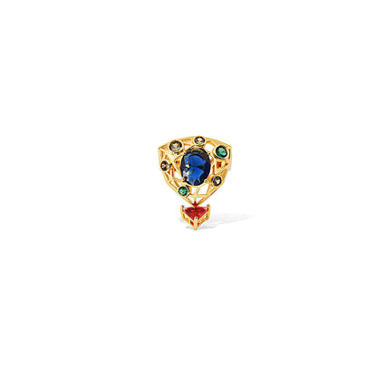 Shaze Garth Multicolor 18K Yellow Gold Plated Italian Crafted Ring