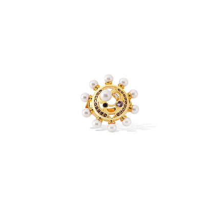 Shaze Halatia Golden 18K Yellow Gold Plated Italian Crafted Ring