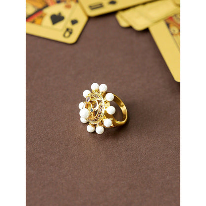 Shaze Halatia Golden 18K Yellow Gold Plated Italian Crafted Ring