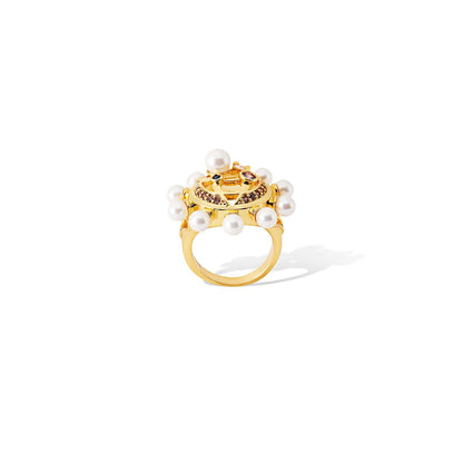 Shaze Halatia Golden 18K Yellow Gold Plated Italian Crafted Ring
