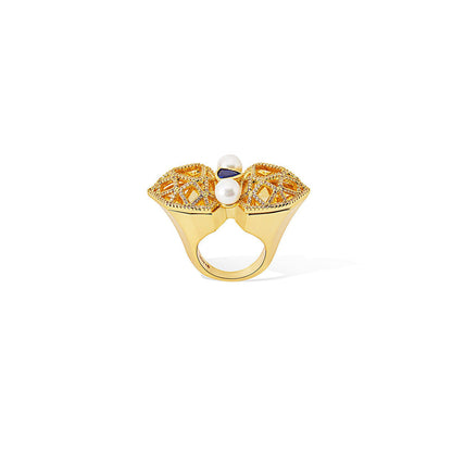 Shaze Felicity Golden 18K Yellow Gold Plated Italian Crafted Ring