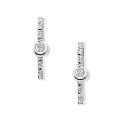 Shaze Woodland Lore White Stone Studded Hoop Earrings