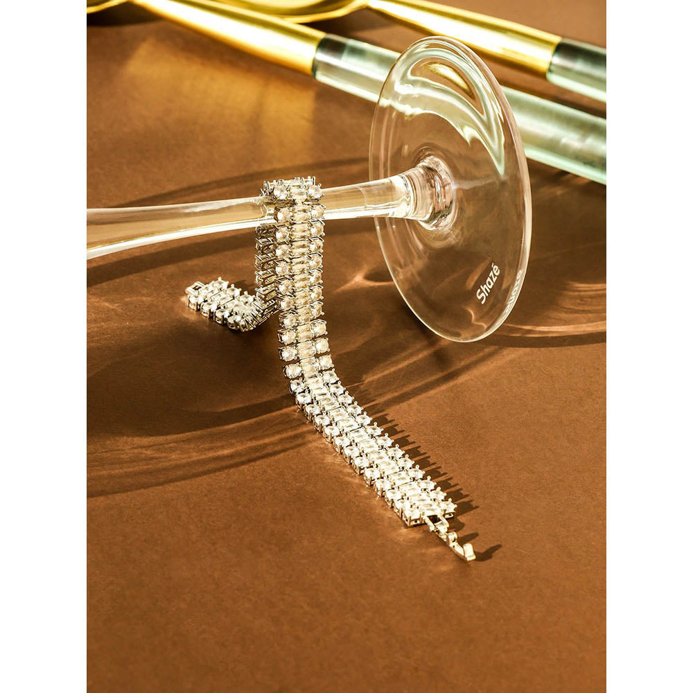 Shaze Sky Silver Plated Stone Studded Bracelet