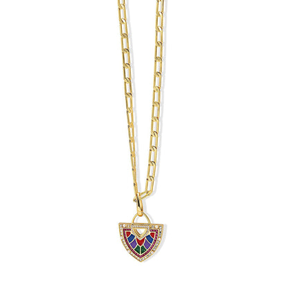 Shaze Veronica 18K Yellow Gold Plated Italian Crafted Pendant Necklace