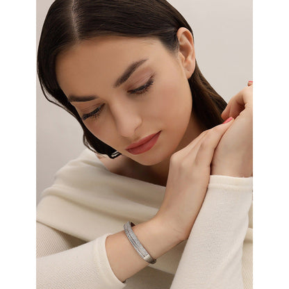 Shaze Stellarise Silver Plated & Stone Studded Bangle