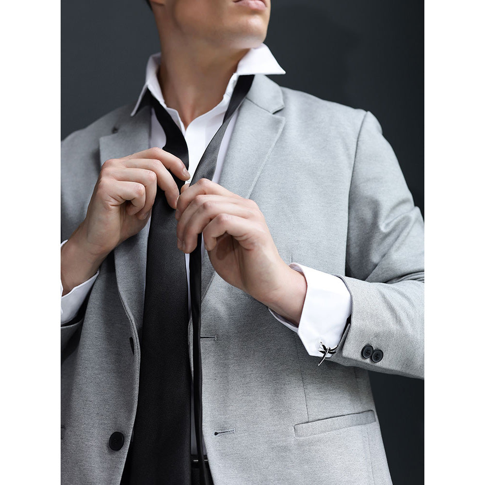 Shaze Needle Fly Silver Cufflinks