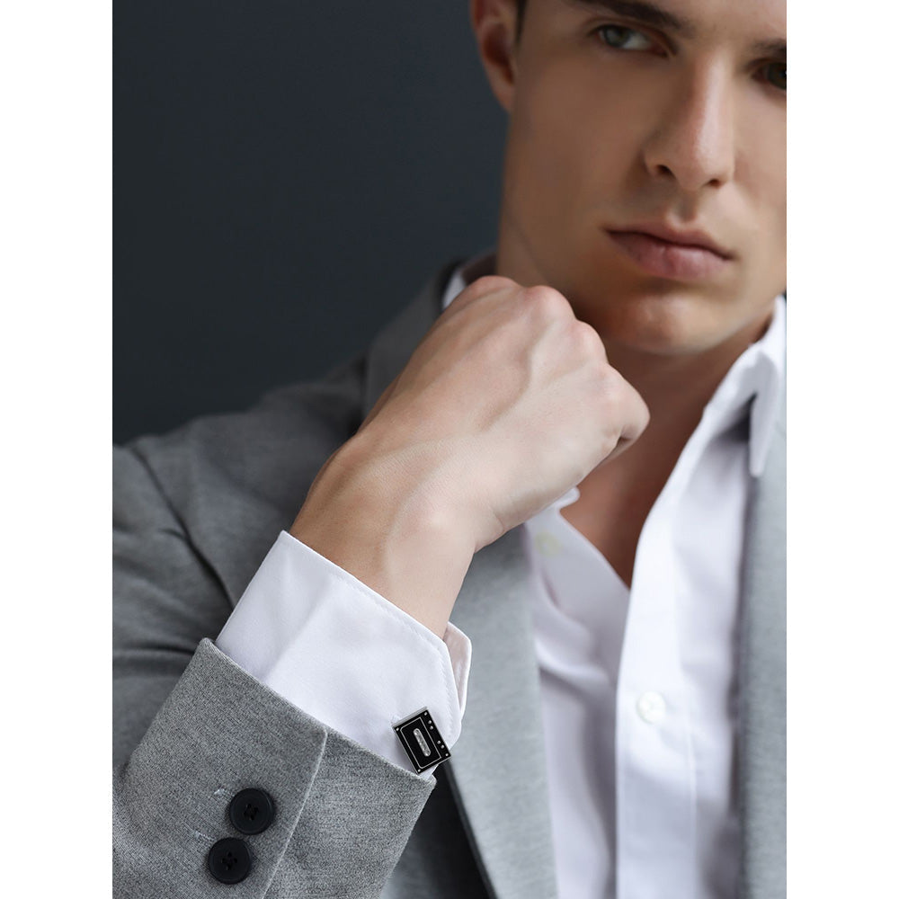 Shaze Mixtape Black and Silver Cufflinks