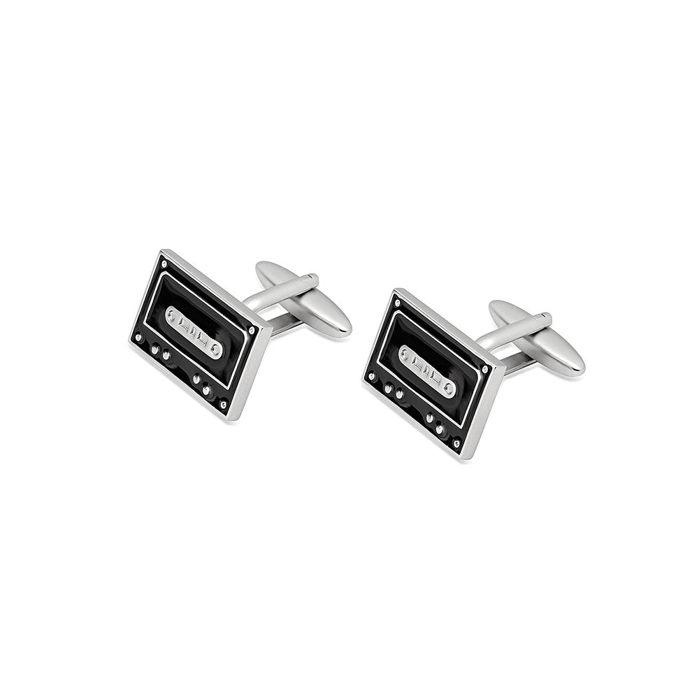 Shaze Mixtape Black and Silver Cufflinks