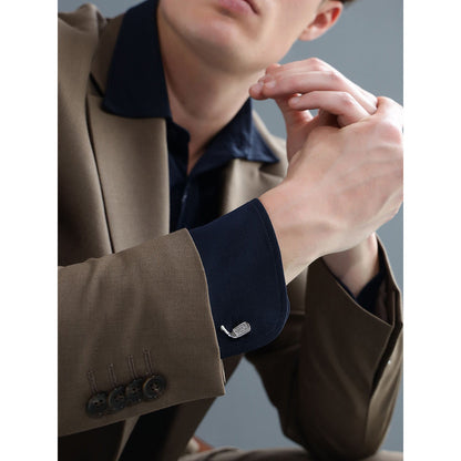 Shaze Club Face Silver Cufflinks