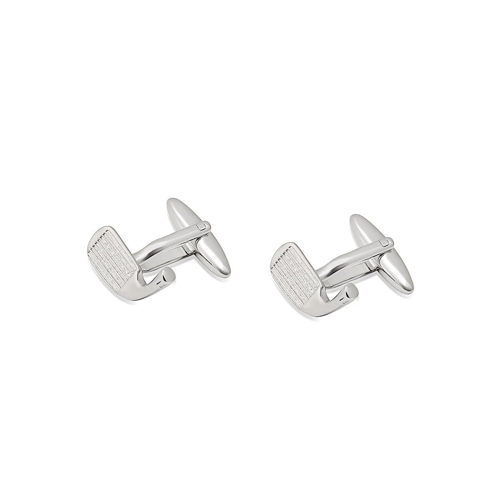 Shaze Club Face Silver Cufflinks