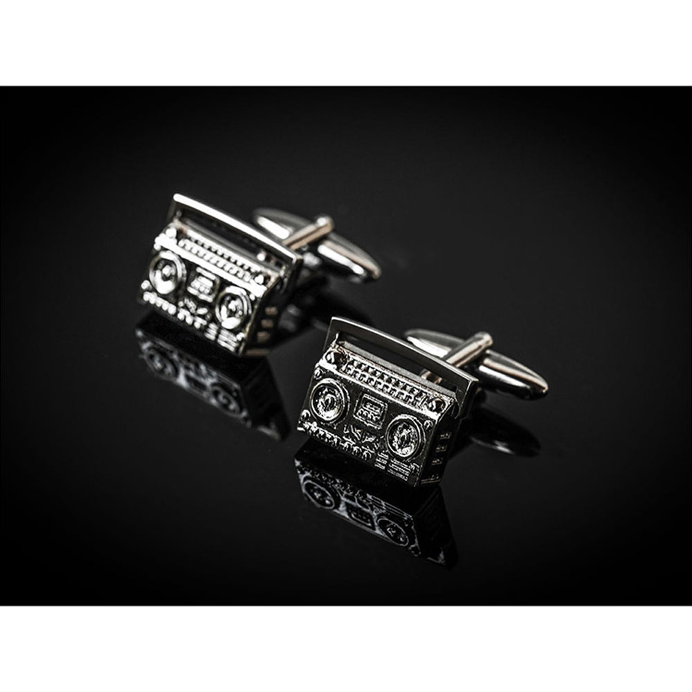 Shaze Boombox Silver Cufflinks