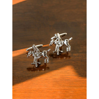 Shaze Saddle Master Silver Cufflinks