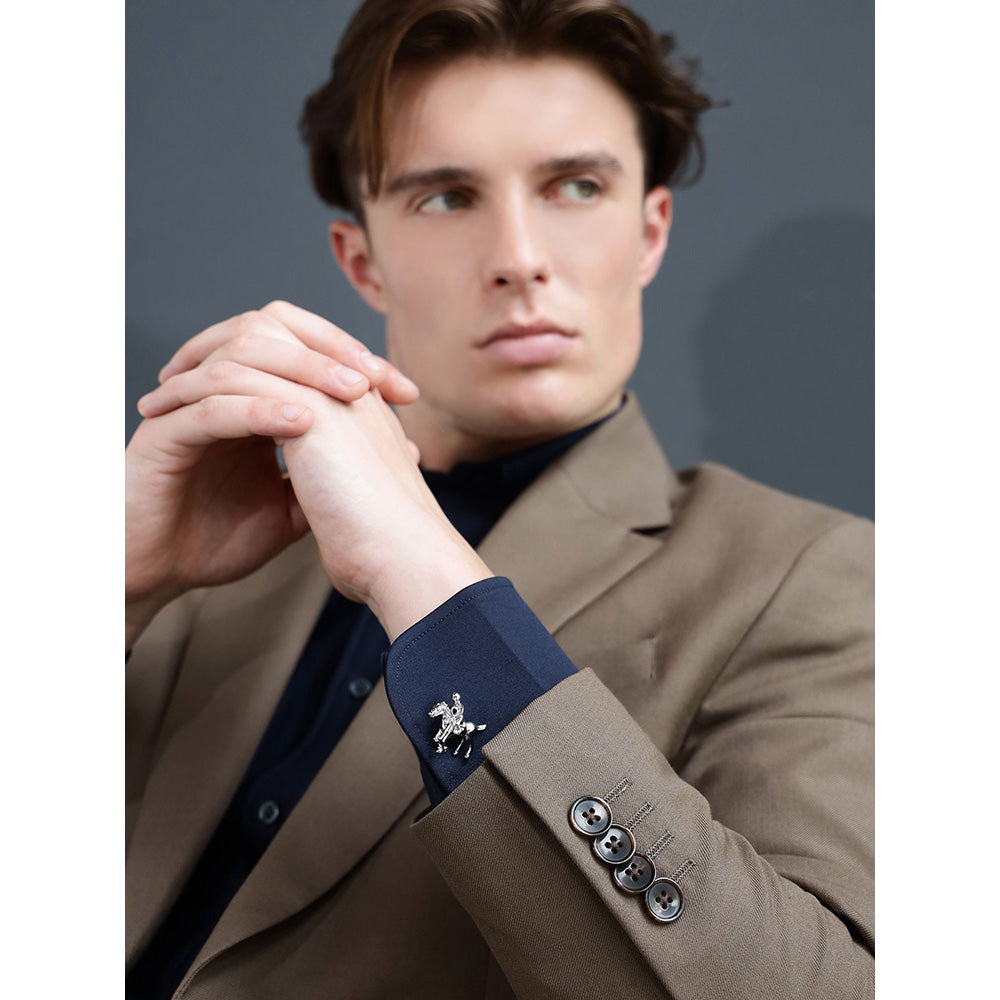 Shaze Saddle Master Silver Cufflinks