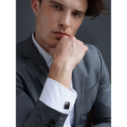 Shaze Balance Bars Black Cufflinks