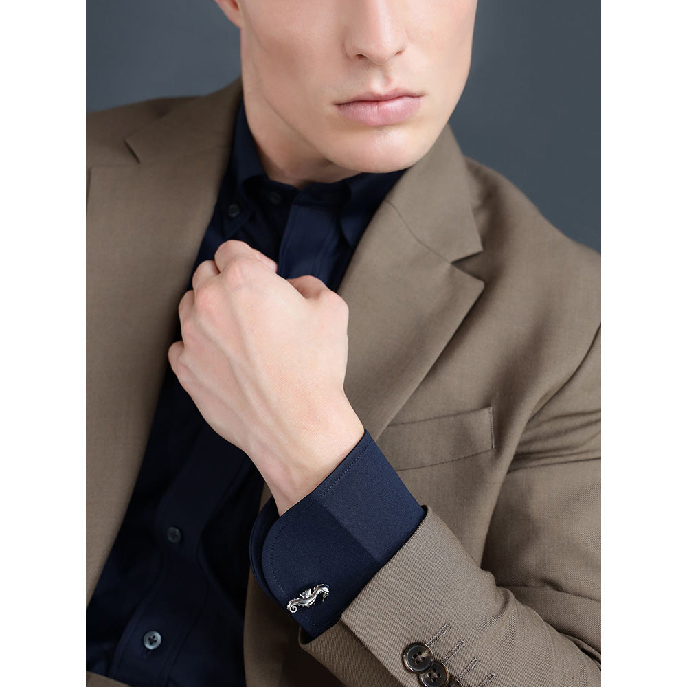 Shaze Reef Rider Silver Cufflinks