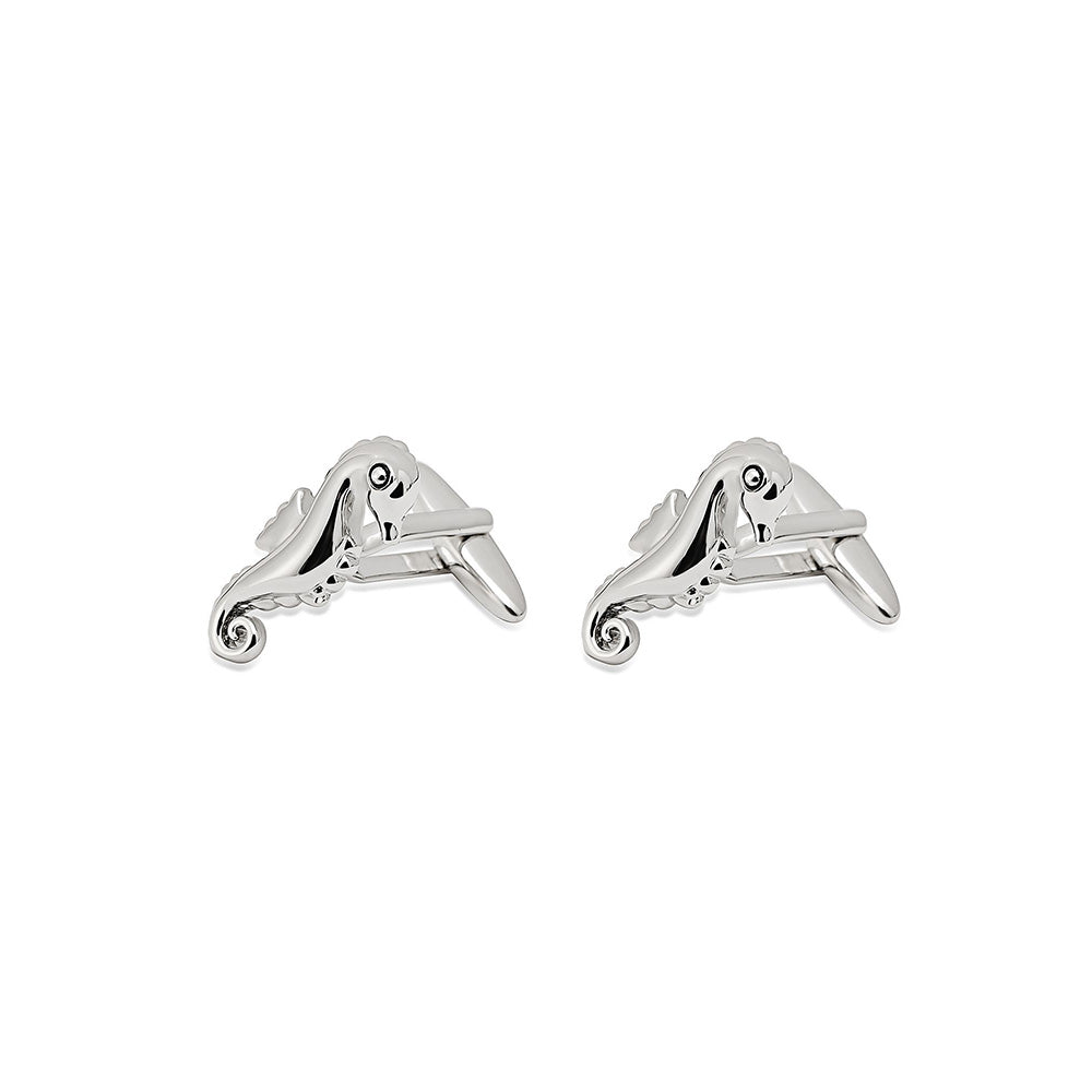 Shaze Reef Rider Silver Cufflinks