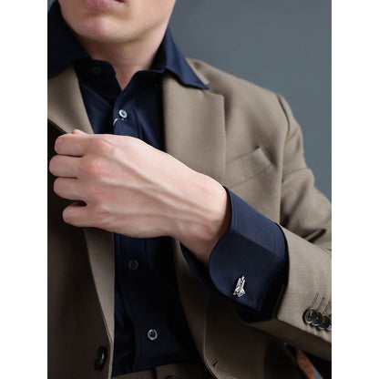 Shaze Lunar lander Silver Cufflinks