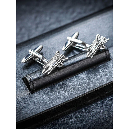 Shaze Lunar lander Silver Cufflinks
