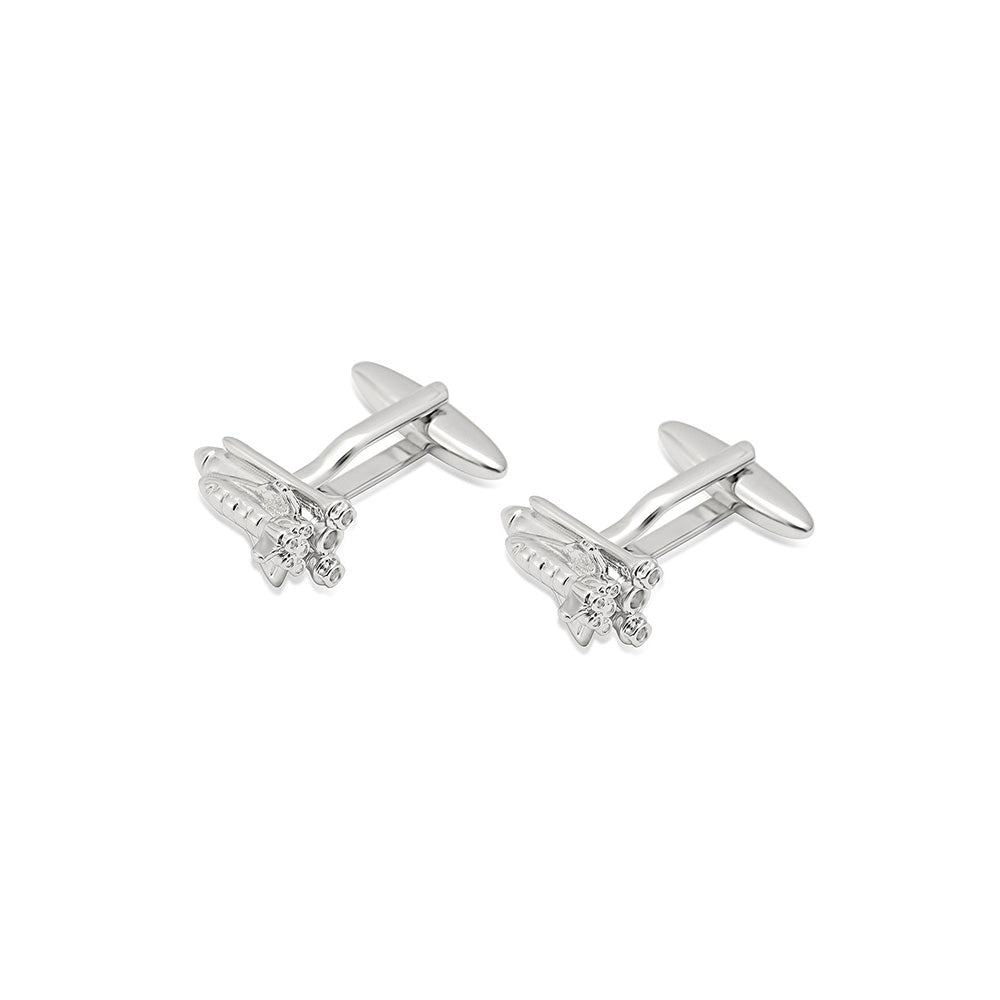 Shaze Lunar lander Silver Cufflinks