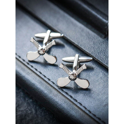 Shaze Slap Shot Silver Cufflinks