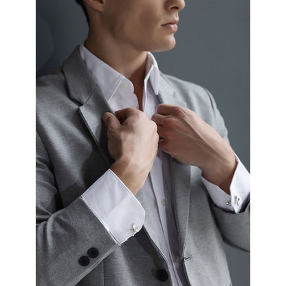 Shaze Slap Shot Silver Cufflinks