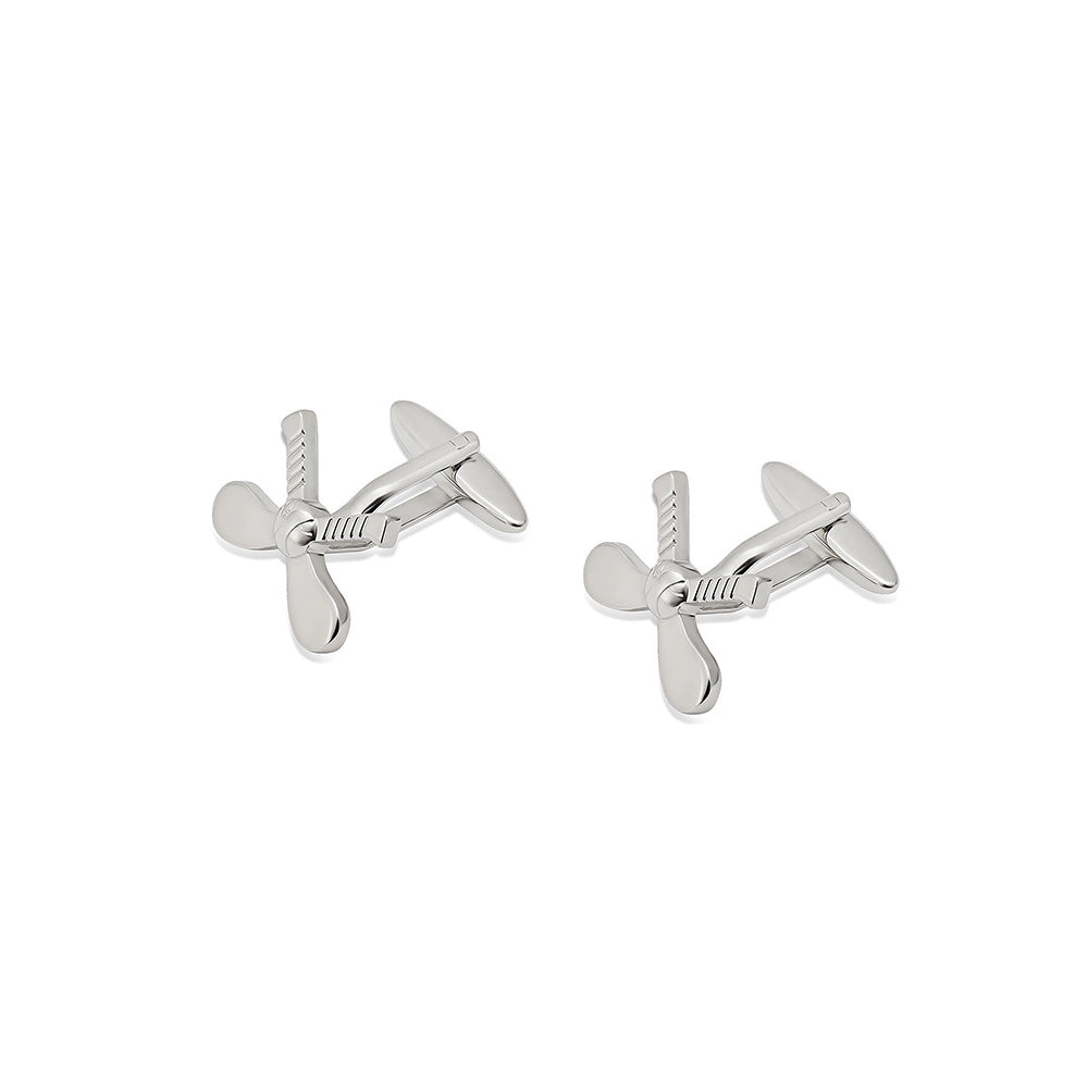Shaze Slap Shot Silver Cufflinks