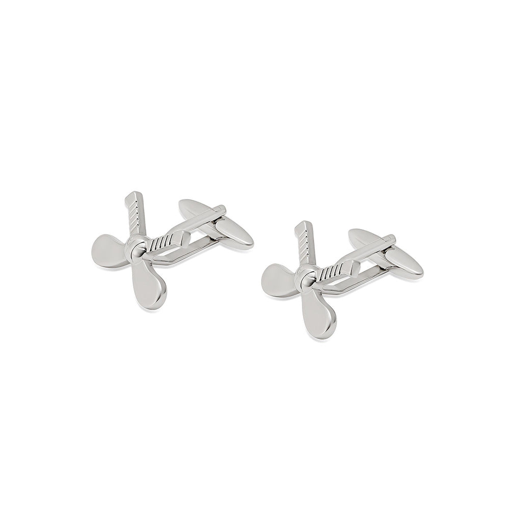 Shaze Slap Shot Silver Cufflinks