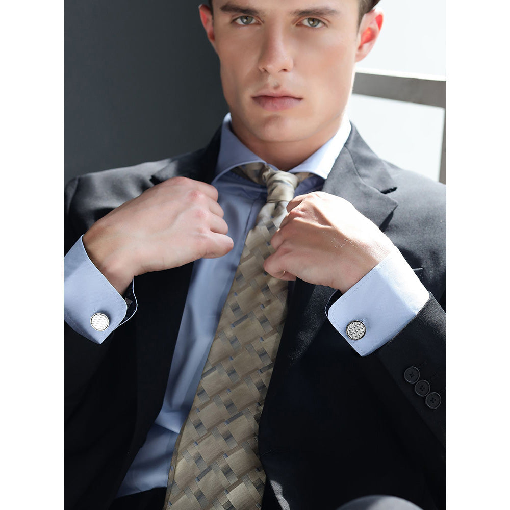 Shaze Tracks Silver Cufflinks