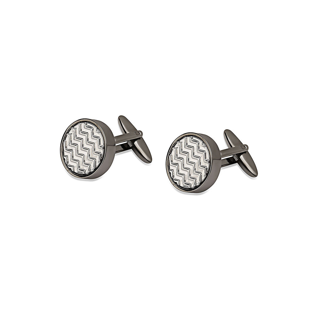 Shaze Tracks Silver Cufflinks