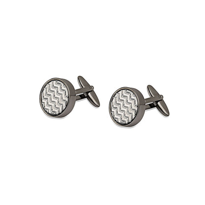 Shaze Tracks Silver Cufflinks