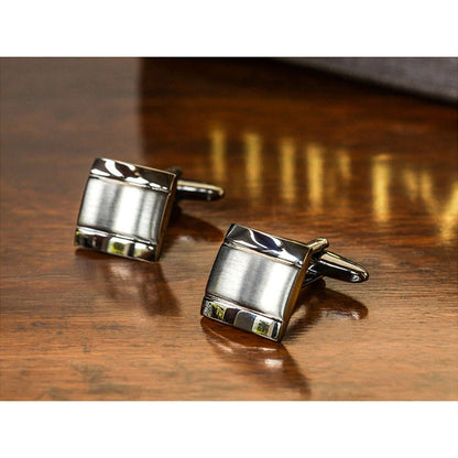 Shaze Chrome Silver Cufflinks