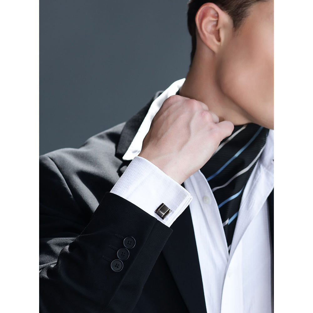 Shaze Chrome Silver Cufflinks