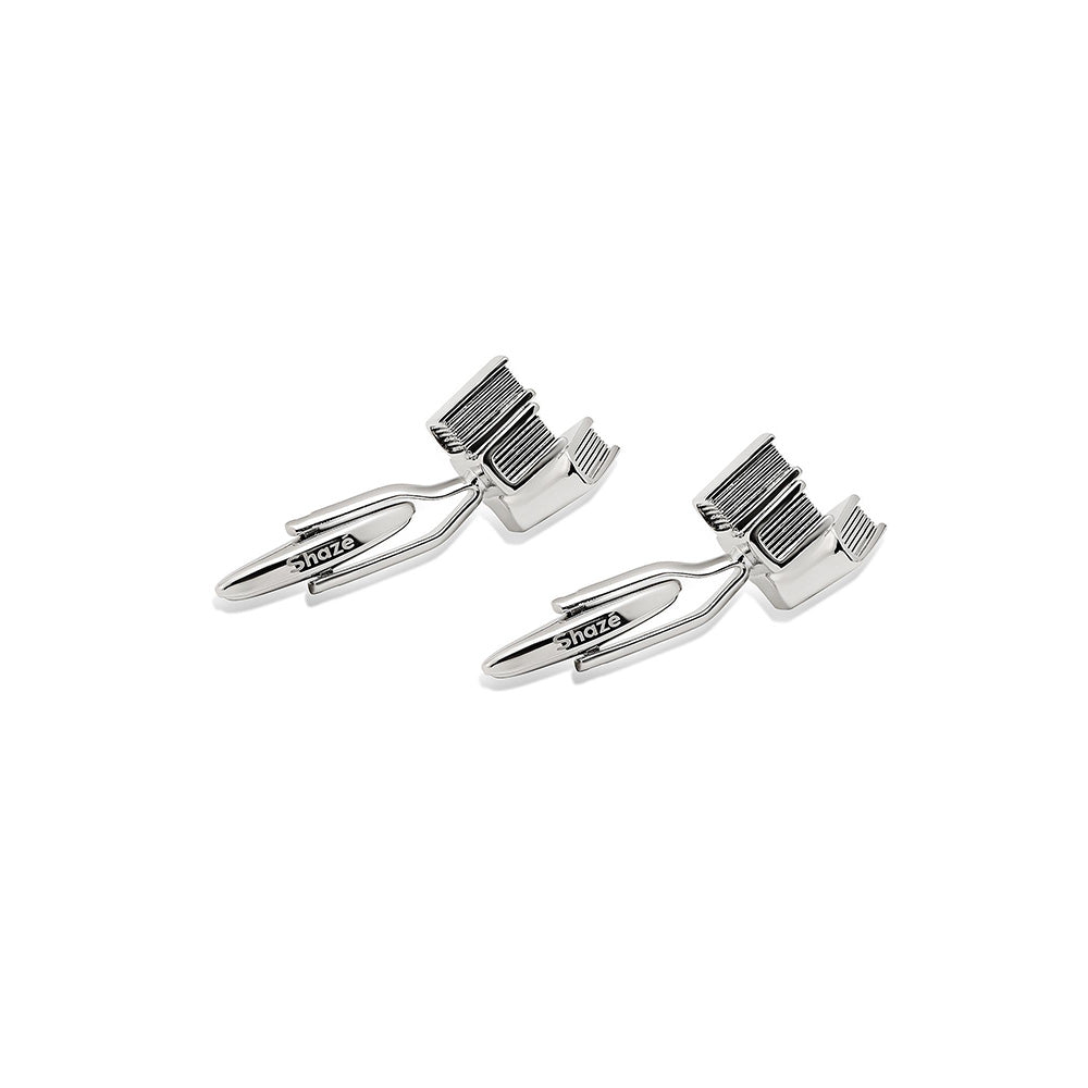 Shaze Reader Silver Cufflinks