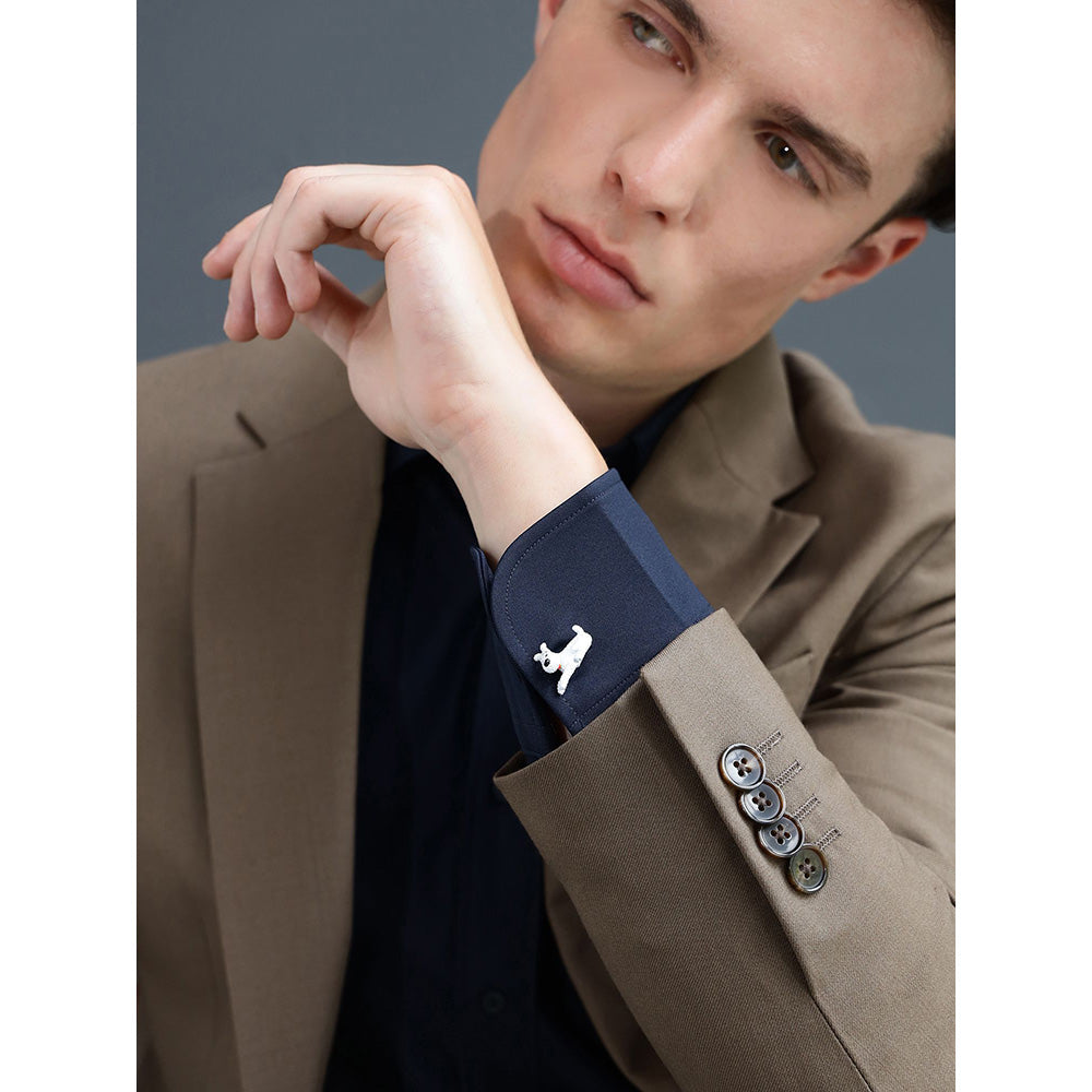 Shaze Milou White Cufflinks