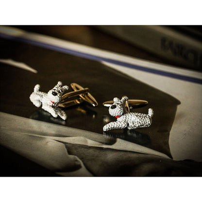 Shaze Milou White Cufflinks
