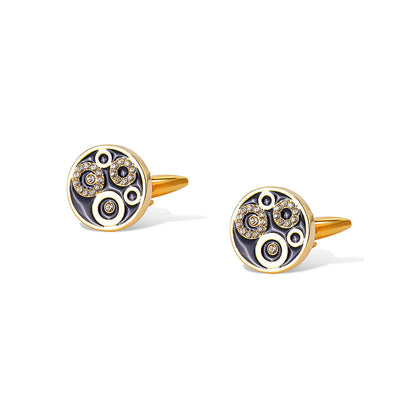 Shaze Oculus Golden Cufflinks