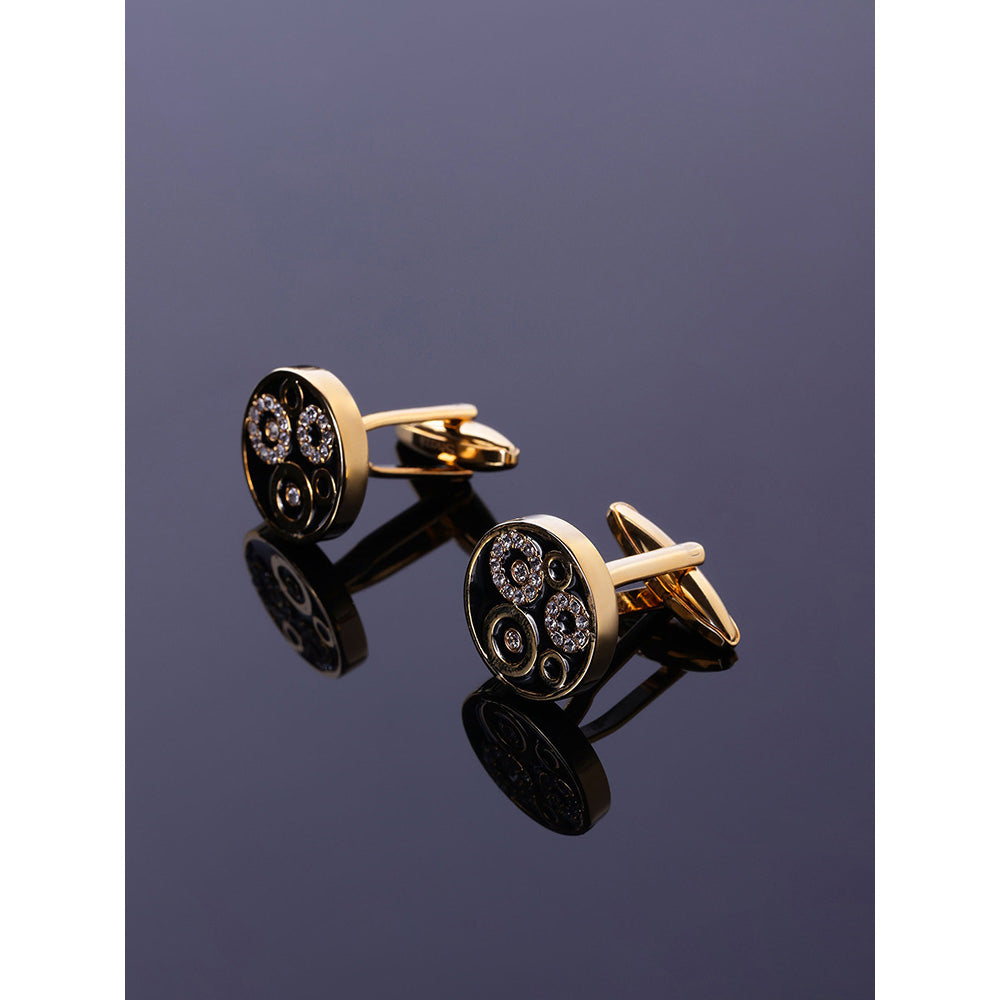 Shaze Oculus Golden Cufflinks