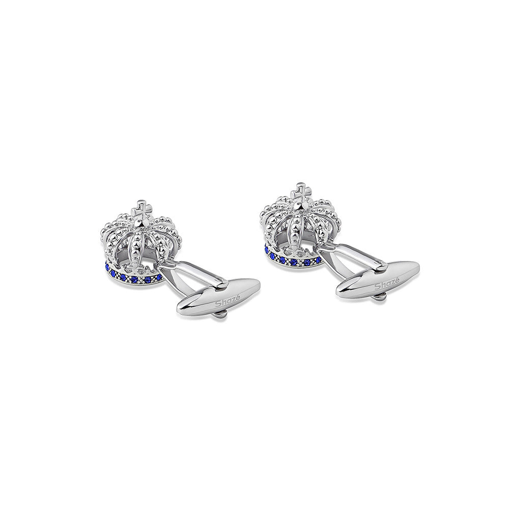 Shaze Coronation Silver Cufflinks