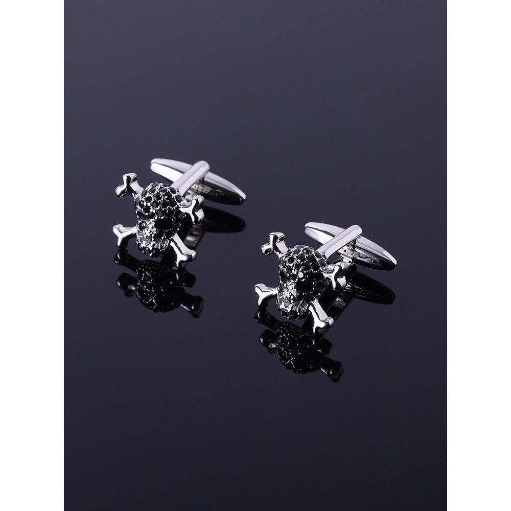 Shaze Skullptural Black Cufflinks