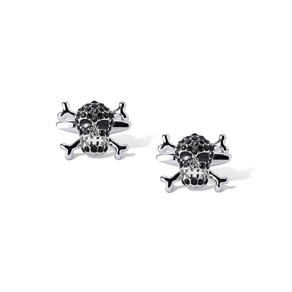 Shaze Skullptural Black Cufflinks