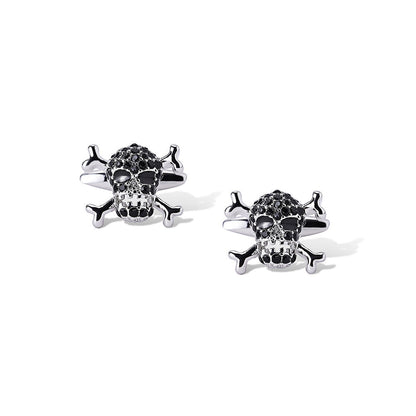Shaze Skullptural Black Cufflinks