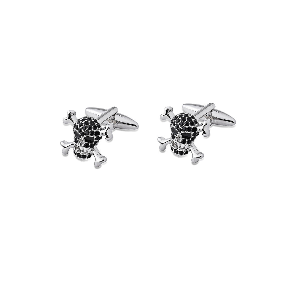 Shaze Skullptural Black Cufflinks