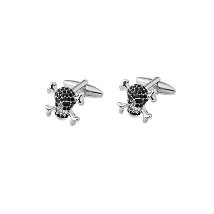 Shaze Skullptural Black Cufflinks